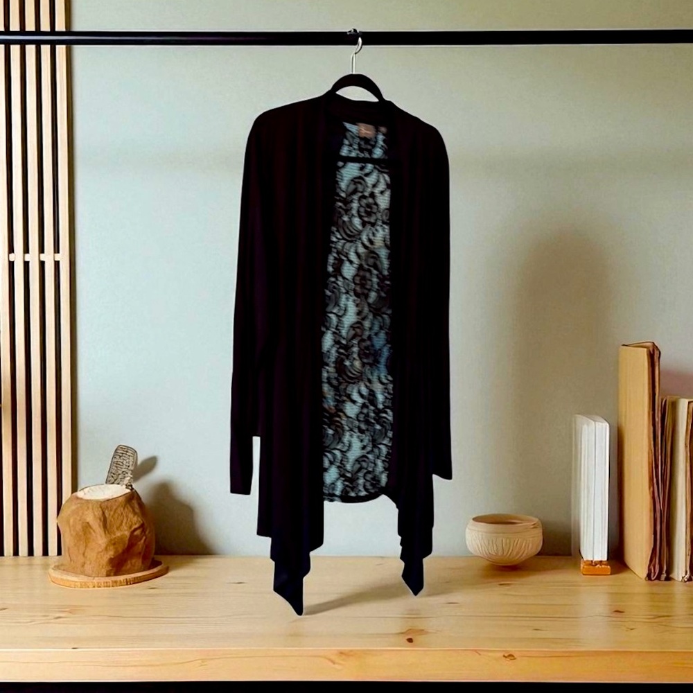 Black Cardigan Light Weight Soft Sweater with Elegant Design